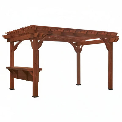 Ashland 10x14 Cedar Wood Pergola with Bar and Electric