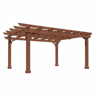 10x12 Cedar Wood Patio Pergola with Slatted Trellis Roof