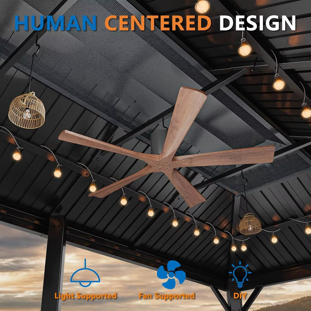 12×20 Hardtop Gazebo with Metal Roof, Heavy Duty Galvanized Steel Gazebo with Reinforced Aluminum Frame, Flame-Resistant Curtain — product view 6