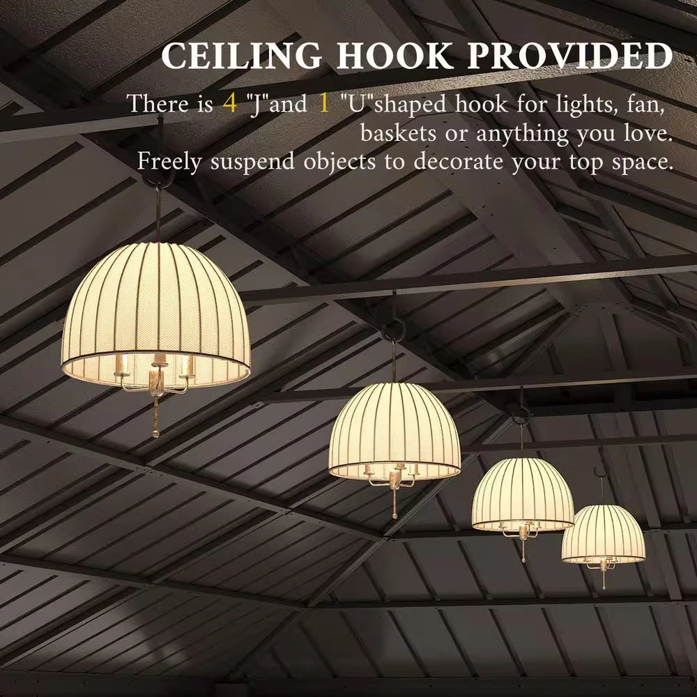 12 Ft. X 22 Ft. Double Galvanized Steel Roof Aluminum Frame Outdoor Patio Hardtop Gazebo with Netting and Curtains — product view 9