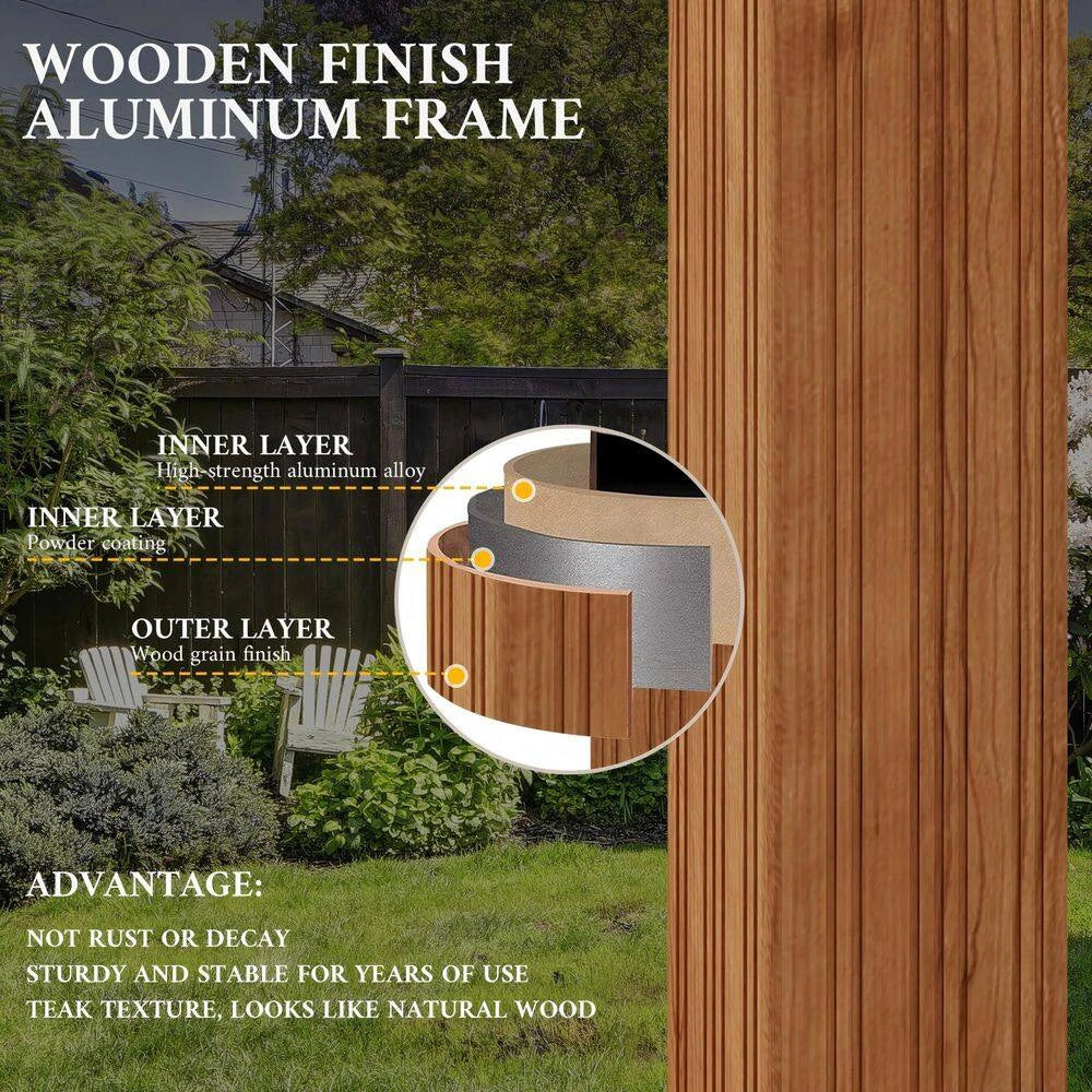 14 Ft. X 22 Ft. Double Galvanized Steel Roof Aluminum Wood-Looking Frame Outdoor Patio Hardtop Gazeb — product view 12