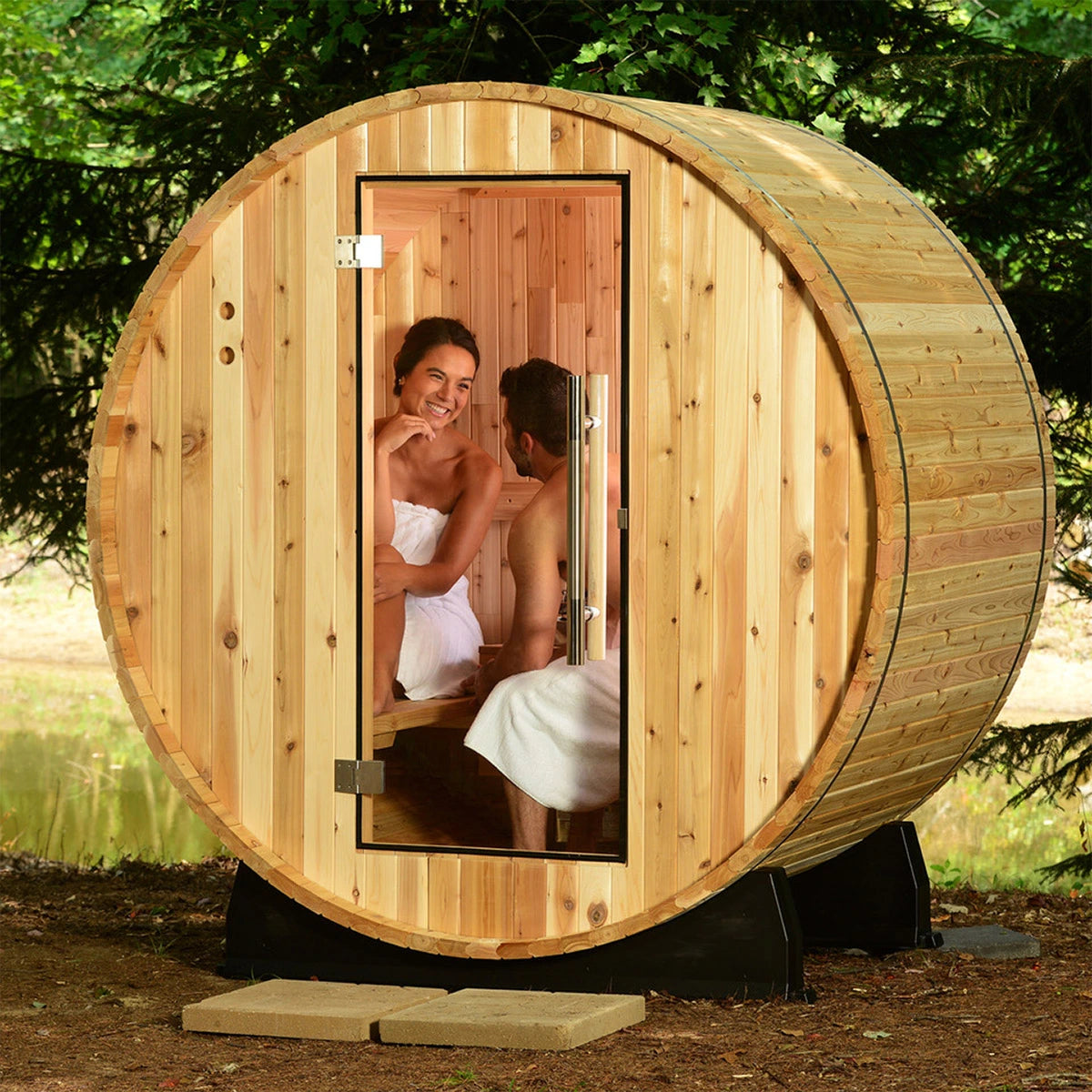 Duet 2-Person Outdoor Barrel Sauna — product view 3