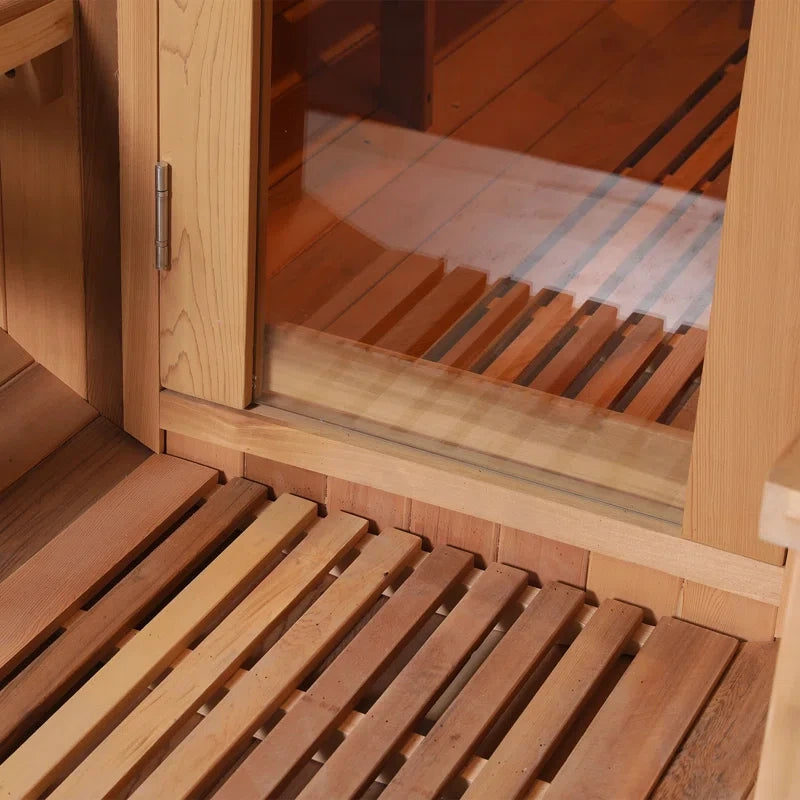 6-Person Patchworkred Cedar Traditional Steam Barrel Sauna — product view 4