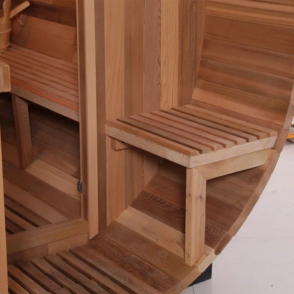 6-Person Patchworkred Cedar Traditional Steam Barrel Sauna — product view 6