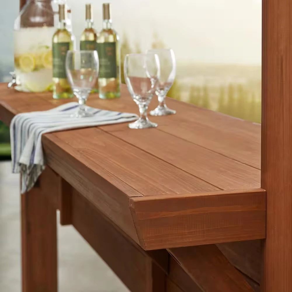 Ashland 10 Ft. X 14 Ft. All Cedar Wood Outdoor Pergola Shade Structure with Bar and Electric — product view 4