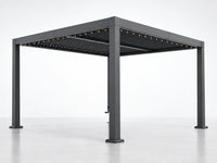 Louvered Pergola, Outdoor Pergola with Adjustable Louvered Roof, Reinforced Aluminum Frame, Integrated Drainage System, Hardtop Gazebo for Patio — Studio Shot