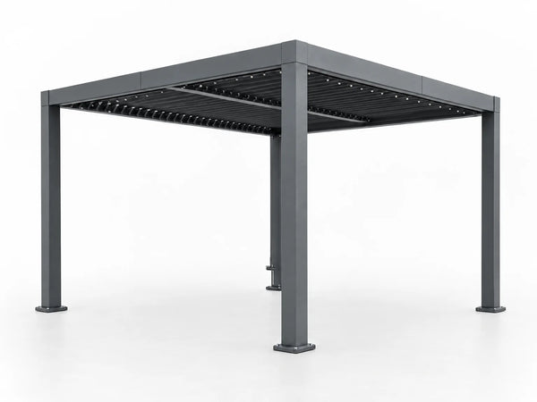 Outdoor Pergola Designed for Year-Round Use, Adjustable Louvered Roof, Aluminum Frame, Integrated Drainage — Studio Shot