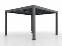 Louvered Pergola, Outdoor Pergola with Adjustable Louvered Roof, Reinforced Aluminum Frame, Integrated Drainage System, Hardtop Gazebo for Patio