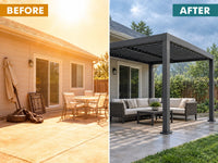 Louvered Pergola, Outdoor Pergola with Adjustable Louvered Roof, Reinforced Aluminum Frame, Integrated Drainage System, Hardtop Gazebo for Patio — product view 4