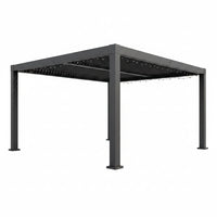 Louvered Pergola, Outdoor Pergola with Adjustable Louvered Roof, Reinforced Aluminum Frame, Integrated Drainage System, Hardtop Gazebo for Patio — product view 7