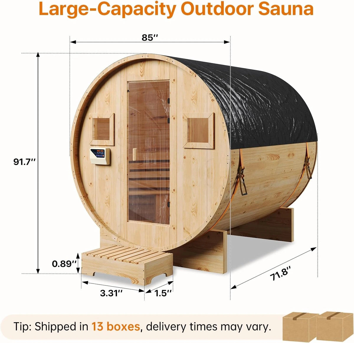 Outdoor Traditional Barrel Sauna — product view 3