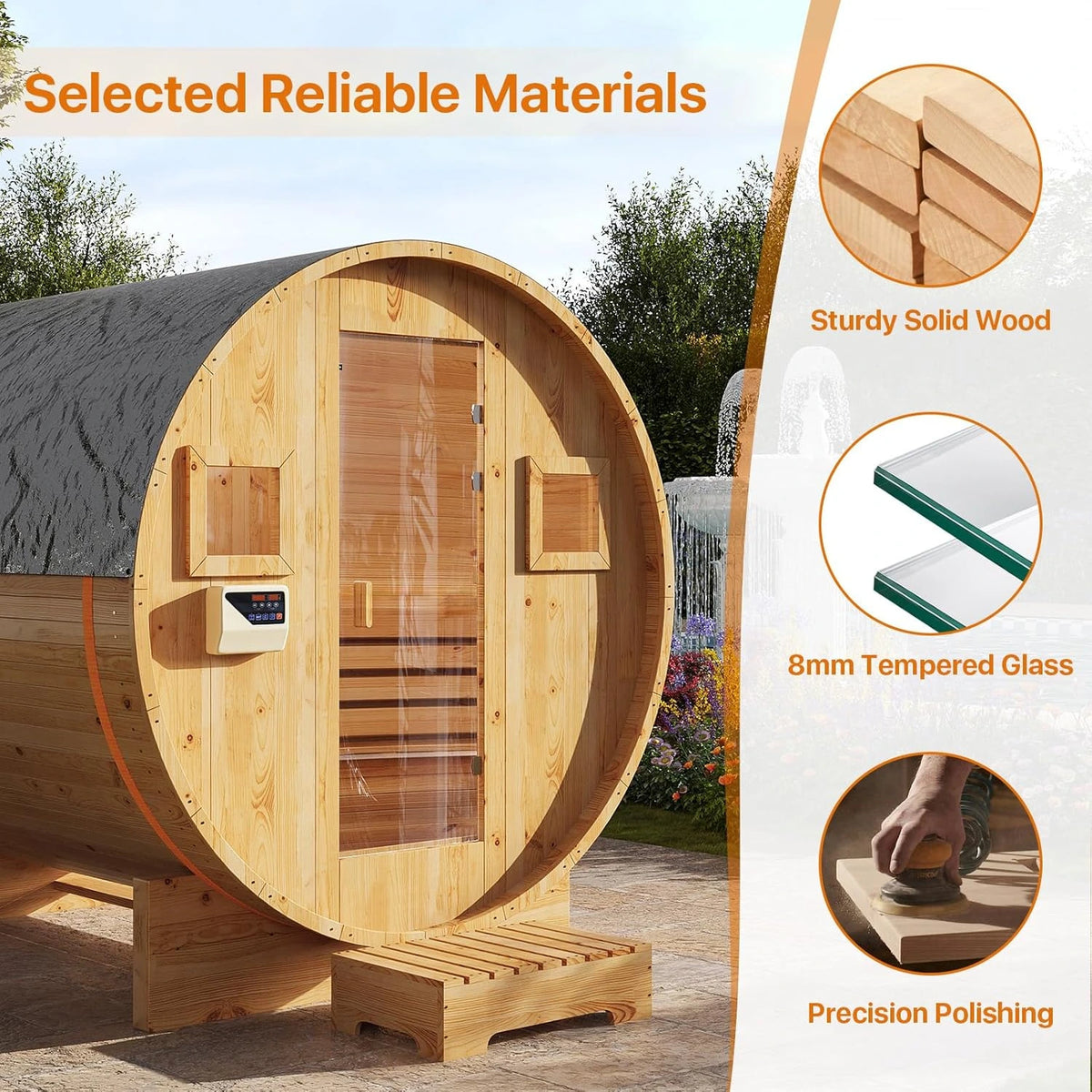 Outdoor Traditional Barrel Sauna — product view 4