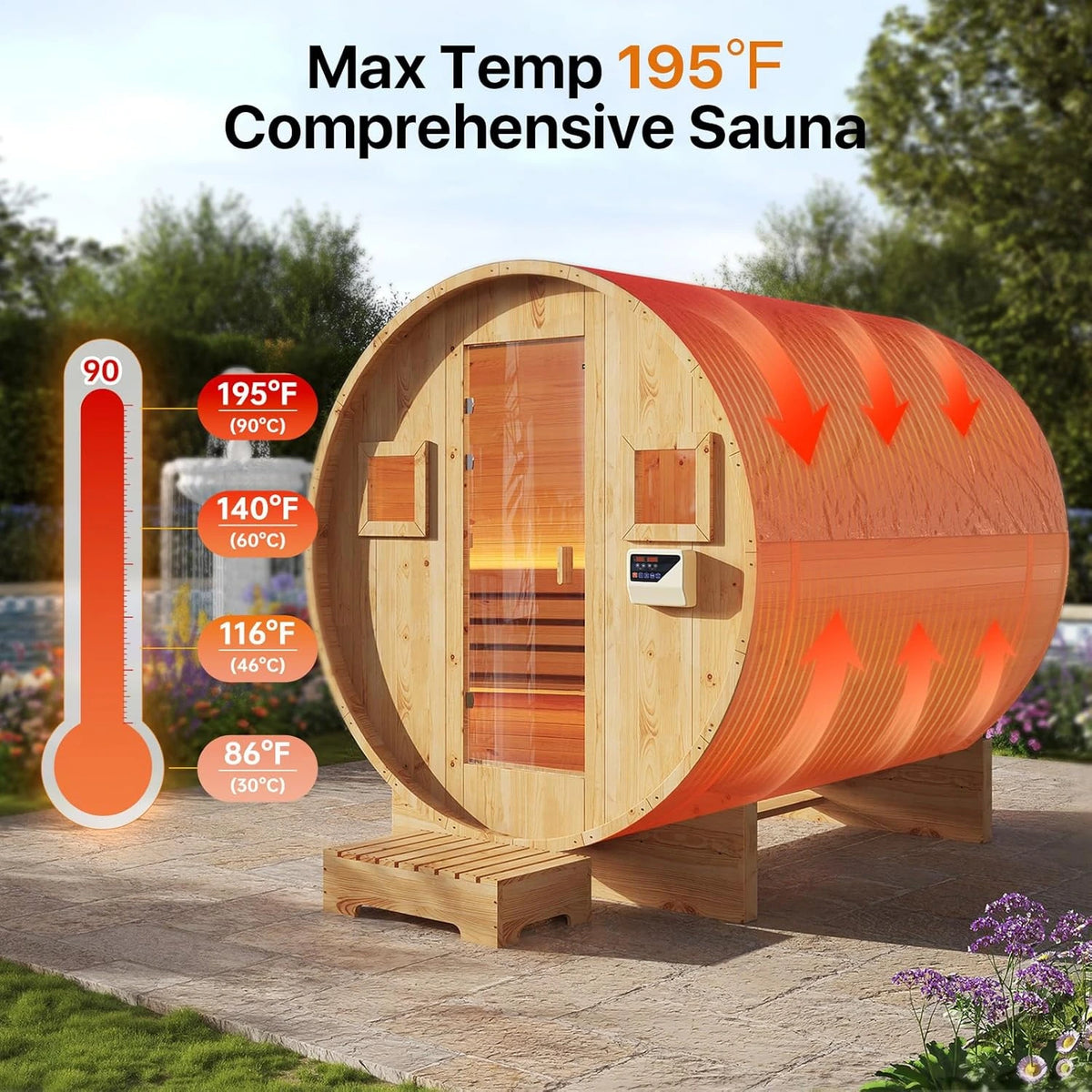 Outdoor Traditional Barrel Sauna — product view 6